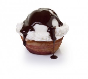 Inventionland-designed Bacon Bowl with Ice Cream