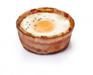 Inventionland-designed Bacon Bowl with Egg