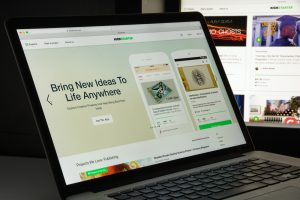 Kickstarter site on a laptop