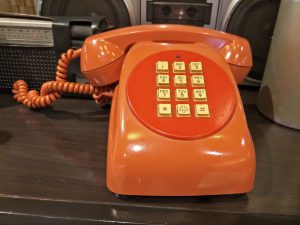 Vintage orange telephone