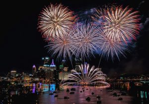 Fireworks over Downtown Pittsburgh for How It's Made by Inventionland